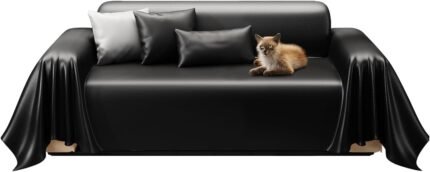 Premium PU Leather Couch Cover, Waterproof Stain-Resistant Sofa Cover Washable, Non-Slip Non-Toxic Couch Cover for Loveseat, Low Maintenance, Luxury Pet Friendly Furniture Protector 71" x 102"