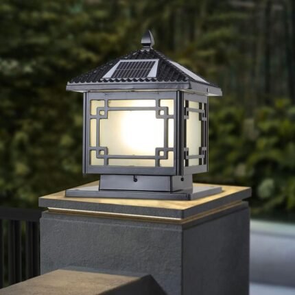 Modern Luxury LED Landscape Lighting with Remote Control - Solar Powered Pillar Post Cap Light for Fence, Deck, Lawn, Porch & Column