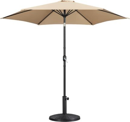 Yaheetech Patio Umbrella with 22lb Umbrella Base Included, Outdoor Market Umbrella with Push Button Tilt