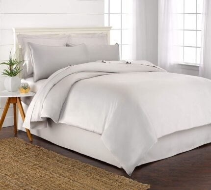 Queen Duvet Cover by Pure Bamboo, 3 Piece Set, Genuine 100% Organic Viscose Derived from Bamboo, Luxuriously Soft and Cooling, 2 Pillowcases (Queen, White)