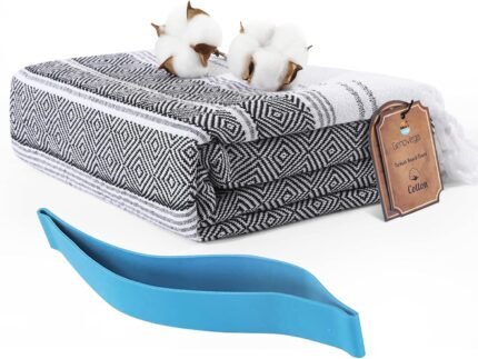 Genovega Turkish Beach Pool Towels Sand Free Packable Foldable XLarge Absorbent Quick Dry Summer Thing Items Yoga Mat Blanket Waterpark Gadgets No Cloud Repellent Anti Resistant Repels Sandfree