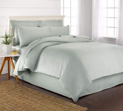 Queen Duvet Cover by Pure Bamboo, 3 Piece Set, Genuine 100% Organic Viscose Derived from Bamboo, Luxuriously Soft and Cooling, 2 Pillowcases (Queen, Sea Glass)