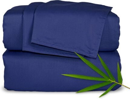 King Sheets by Pure Bamboo, Genuine 100% Organic Viscose Derived from Bamboo Bed Sheet Set, Luxuriously Soft & Cooling, Double Stitching, Lifetime Quality Promise (King, Cobalt Blue)
