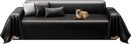 Premium PU Leather Couch Cover, Waterproof Stain-Resistant Sofa Cover Washable, Non-Slip Non-Toxic Couch Cover for 2 Cushion Couch, Low Maintenance, Luxury Pet Friendly Furniture Protector 71" x 118"